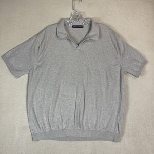 Paul James Polo Shirt Mens XXL Gray Knit Short Sleeve Preppy Classic‎ Fit Cotton